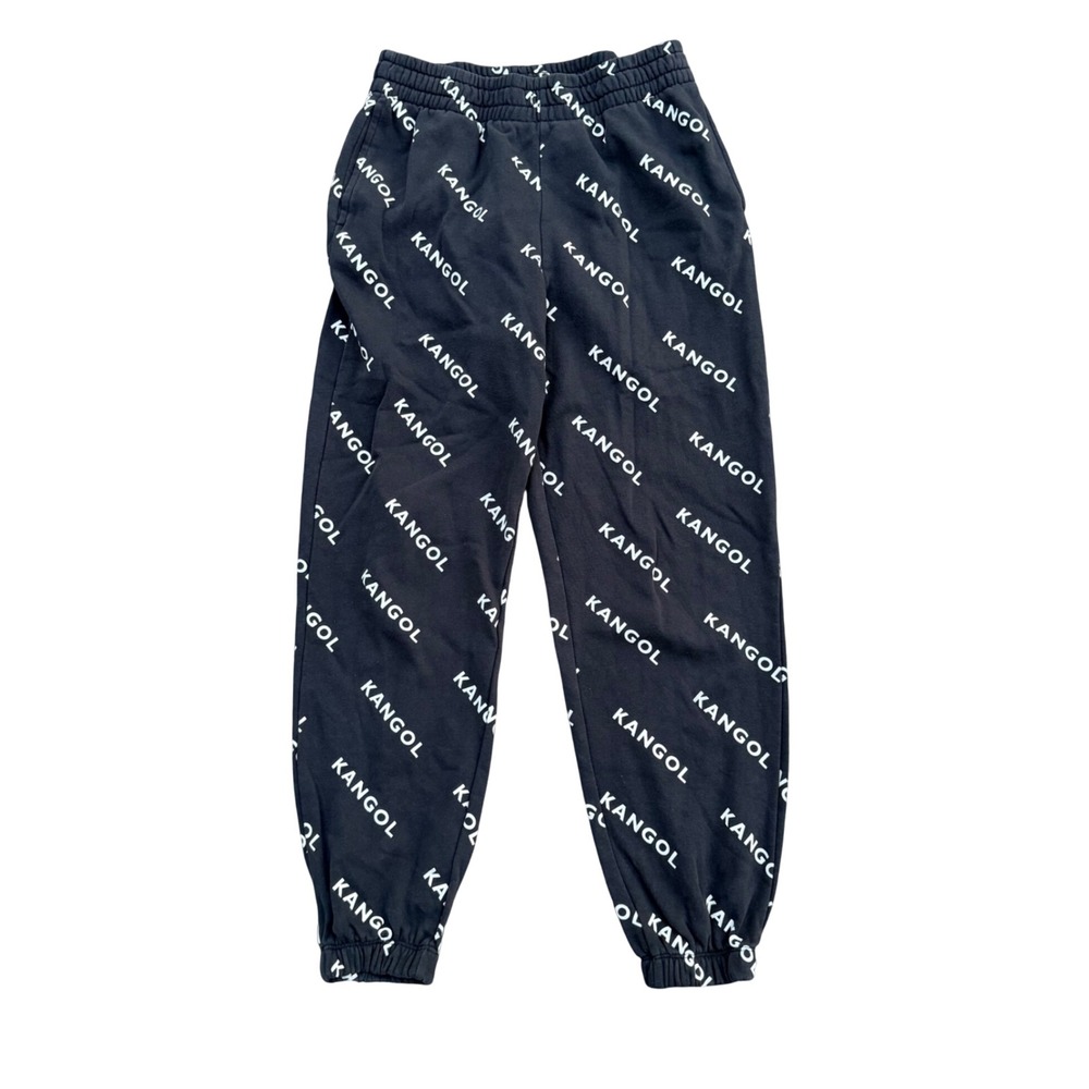 Kangol x HM Black Joggers All Over Logo Print Sweatpants Mens‎ Medium Streetwear